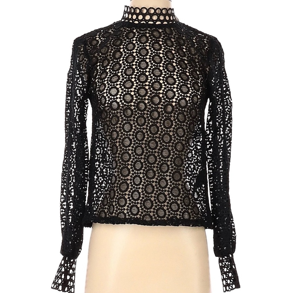 H&M Black Lace Blouse Size 2